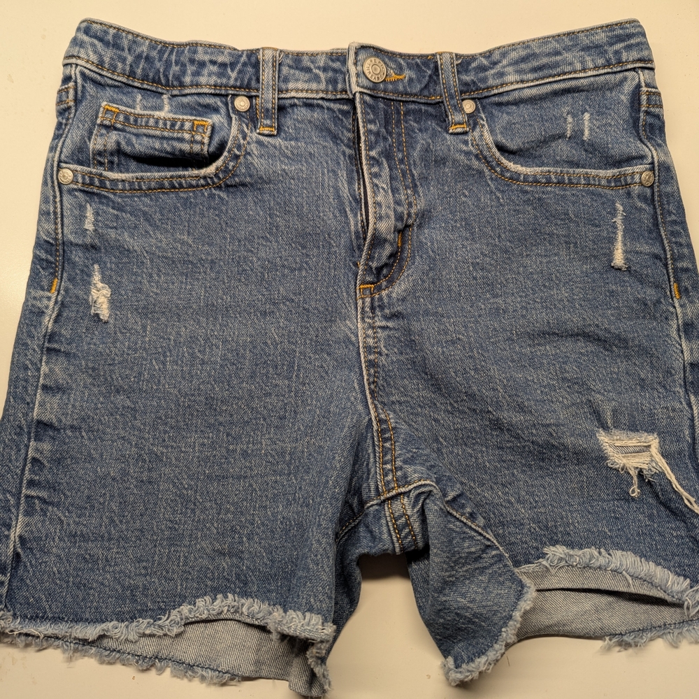 Epic Threads Blue Jean Shorts Distressed Mid-Thigh